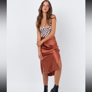 Princess Polly Satin Midi Skirt